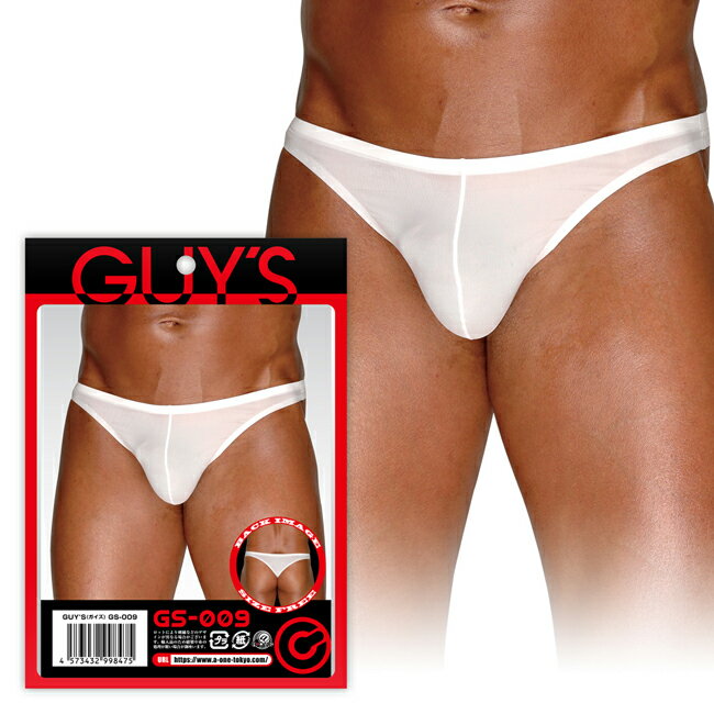 GUY'S(ガイズ) GS-009 極薄メンズビキニ メンズTバックショーツ ホワイト 男性用 フリーサイズ GS-009