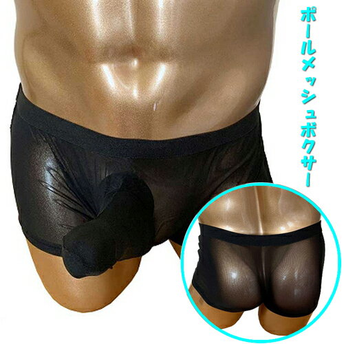 BadDaddy (バッドダディ) ぶらりんポールメッシュボクサー ブラック 男性用 ボクサーパンツ 2JT-LM054