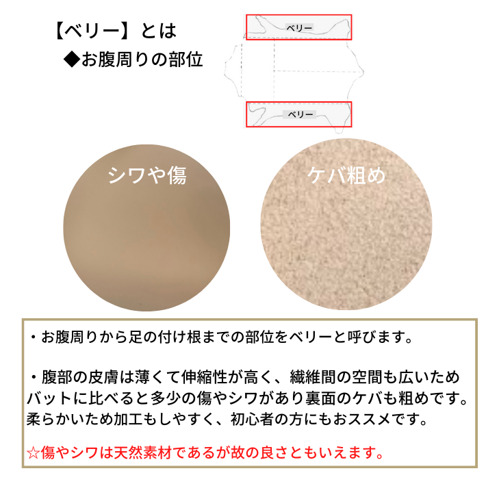 【ベリー】本革 【A4】【2503ピンクベージュ】レザー　ピンクベージュス　ムース 革 クロムなめし　皮 革 本革 牛本革 カットクロス セット 財布 鞄 革小物 DIY ハンドメイド 手作り クラフト 人気 カットレザー　レザークラフト　ベリー部位 magasin-de-cuir-10001726 マガザン・ドゥ・キュイール サンプル画像2