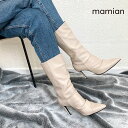 【60%OFF:お買い得アイテム】美脚ミドル丈ブーツ 足が痛くない(なりにくい)9.0cmヒール Lグレージュ 日本製 レディース SML ポインテッドトゥギャザーブーツ(976)