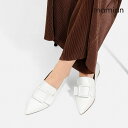 美脚フラットシューズ 足が痛くない(なりにくい)1.0cmヒール 日本製 レディース 22.5cm〜25.0cm ポインテッドトゥビッグバックルデザインフラット...