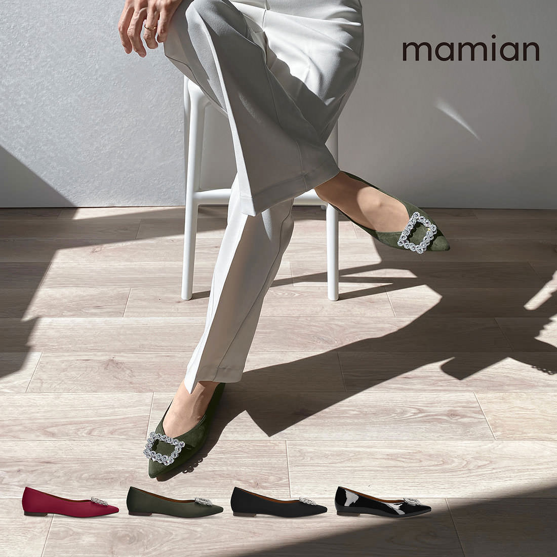 【50%OFF】美脚フラットシューズ　足が痛くない（なりにくい）1.0cmヒール　レオパード　ボルドーS　カ..