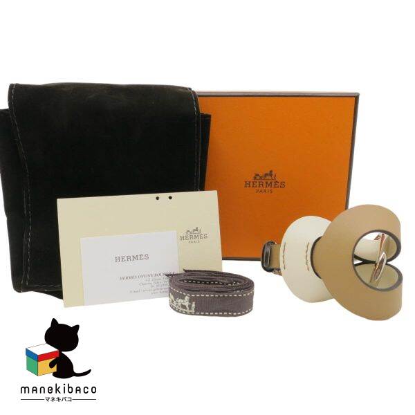 エルメス HERMES ベージュ 未使用 ヴィルヴォルトライン ブレスレット T2 ナタ/チャイ SV金具 スイフト U刻印 レザー アクセサリー レディース 箱 布袋 美品 新古品ランクS アクセサリー 【中古】