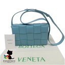 ボッテガヴェネタ BOTTEGA VENETA ブルー スモールカセット セラドン ショルダーバッグ 青 水色 ラムスキン 斜め掛け コンパクト ポーチ おしゃれ ブランド バッグ プレゼント ギフト レディース 布袋 冊子 ランクA 女性用バッグ 【中古】