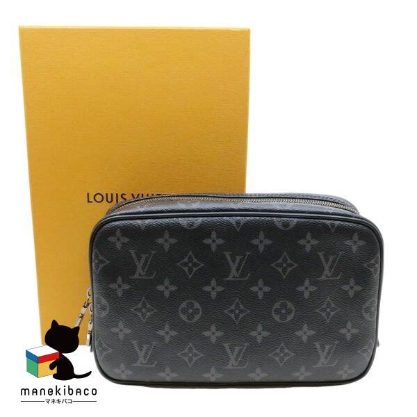 ルイ・ヴィトン LOUIS VUITTON M43383 トゥルーストワレ PM モノグラム エクリプス キャンバス レザー 黒 セカンドバッグ トラベルポーチ バッグ プレゼント ギフト メンズ 美品 箱 冊子 ランクS バッグ 【中古】