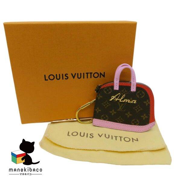 ルイ・ヴィトン LOUIS VUITTON モノグラム M66181 ポルトクレ アルマBB バッグチャーム モノグラム ピンク 赤 ゴールド金具 キーホルダー チャーム キーリング 可愛い おしゃれ 小物 美品 箱 布袋 ランクS 小物 【中古】のサムネイル