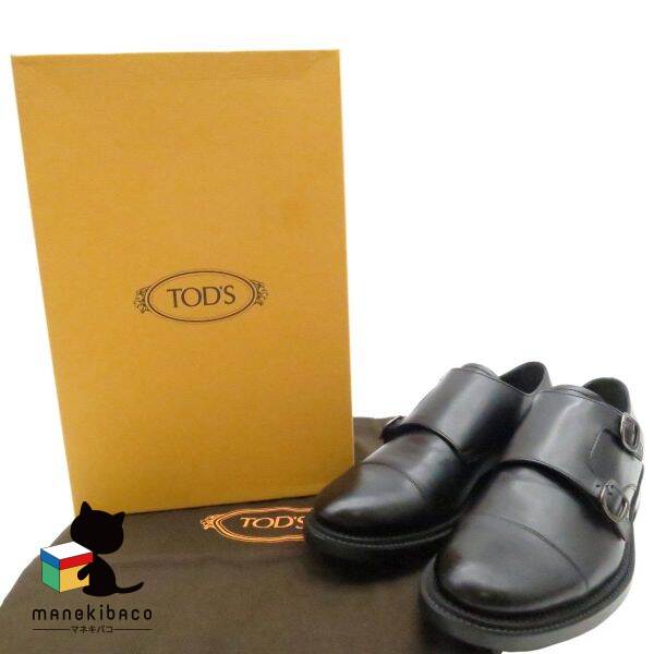 トッズ TOD'S ブラック ダブルモンクストラップ ローカット レザー 靴 XXM62C0DK10OLW サイズ5 24cm ビジネス おしゃれ シューズ メンズ 箱 布袋 ランクA その他 【中古】