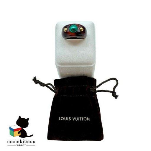 ルイヴィトン LOUIS VUITTON ダークブラウン レジン リング 指輪 ゆびわ 茶 緑 ゴールド サイズM アクセサリー 布袋 ランクA アクセサリー 【中古】 ルイヴィトン LOUIS VUITTON ダークブラウン レジン リング 指輪 ゆびわ 茶 緑 ゴールド サイズM アクセサリー 布袋 ランクA アクセサリー 【中古】