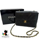 シャネル CHANEL ブラック ミニマトラッセ 縦長 シングルフラップ チェーンショルダー ショルダーバッグ 黒 ブラック ゴールド金具 かばん カバン 鞄 バッグ 箱 ランクAB 女性用バッグ 【中古】