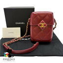 シャネル CHANEL レッド マトラッセ ボックスチェーンショルダー ボルドー メタル G AS2635 ブランド 斜め掛け ポーチ 高級感 おしゃれ 可愛い 人気 レア プレゼント ギフト 箱 布袋 ランクA 女性用バッグ 【中古】