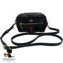 グッチ GUCCI ブラック オフィディア ミニバック シェリーライン レザー 黒 ゴールド金具 ブランド 斜め掛け ポーチ コンパクト 517350 キーチャーム付 ランクA バッグ 【中古】