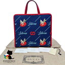 グッチ GUCCI ブルー 605614 チルドレン ジェットソンズ 宇宙家族 犬 ハンドバッグ ネイビー レッド かばん カバン 鞄 バッグ 布袋 冊子 ランクS バッグ 【中古】