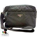 プラダ PRADA ブラック BT0166 テスート ショルダーバッグ 斜め掛け ナイロン 黒 ブラック シルバー金具 かばん カバン 鞄 バッグ ランクAB バッグ 【中古】
