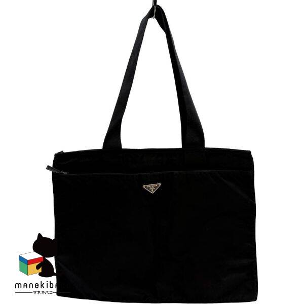正規品　PRADA プラダ　ブラック 黒　トートバッグ PRADA プラダ トートバッグ ブラック ナイロン/レザー 【435