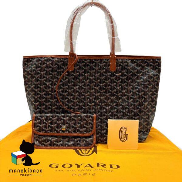 ゴヤール GOYARD ブラック 美品 サンルイPM 黒 ナチュラル トートバッグ ブランド 人気 大容量 高級感 おしゃれ 旅行 普段持ち ポーチ付 布袋 冊子 ランクS バッグ 【中古】