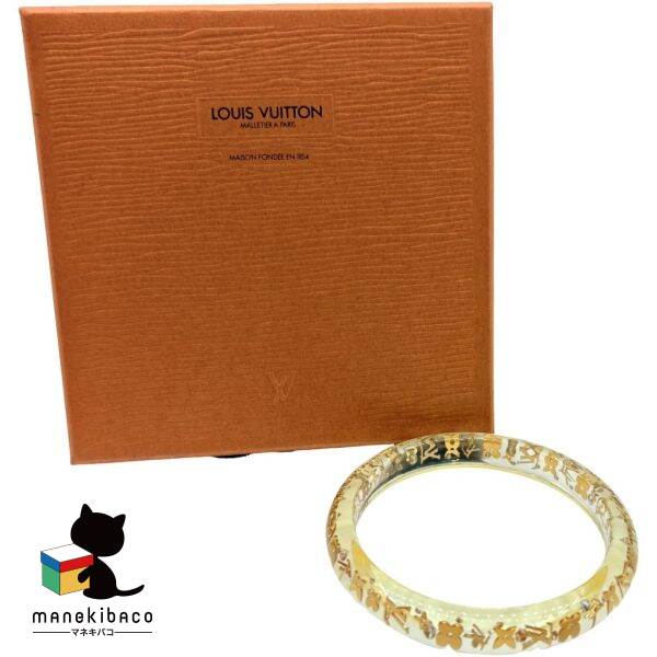 楽天manekibacoルイヴィトン LOUIS VUITTON M65867 アンクルージョン ブラスレ バングル ブレスレット クリア ゴールド モノグラム アクセサリー 箱 冊子 ランクA 小物 【中古】