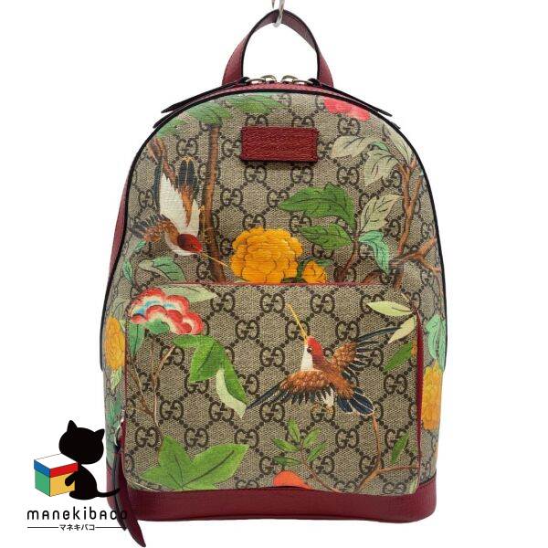 楽天manekibacoグッチ GUCCI ベージュ GGスプリーム ティアン バッグパック レザー 鳥 花 赤 ベージュ ブランド リュックサック おしゃれ 可愛い ファッション 旅行 普段持ち 人気 プレゼント ギフト ランクA バッグ 【中古】