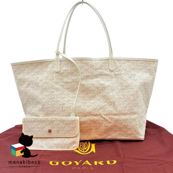 ゴヤール GOYARD ホワイト サンルイPM 白 トート バッグ ブランド 大容量 軽量 高級感  ...