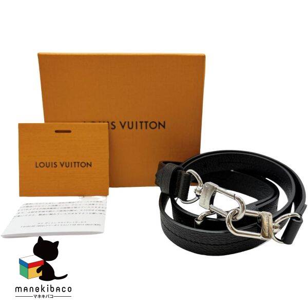ルイ・ヴィトン LOUIS VUITTON ブラック トリヨンレザー ショルダーストラップ 黒 バッグ用 箱 冊子 ランクA 小物 【中古】