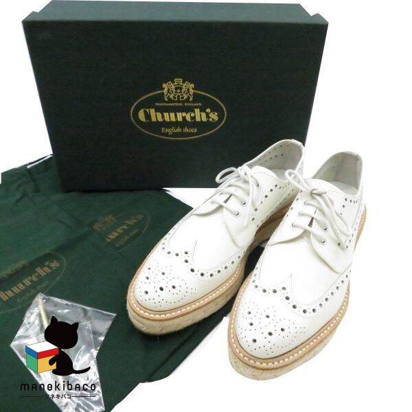 チャーチ Church's ホワイト DE0128 KELLY2 ケリー2 METAL PATENT 36 靴 ドレスシューズ エナメル 白 ..