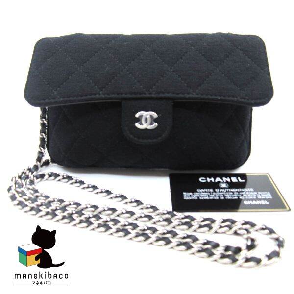 シャネル CHANEL ブラック マトラッセ エコバッグ ショルダーバッグ バッグ コットン レザー レディース ブラック AP2095?ランクA バッグ 【中古】