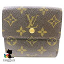 ルイヴィトン LOUIS VUITTON モノグラム M61652 ポルトモネ ビエ カルト クレディ モノグラム ブラウン キャンバス コンパクト財布 Wホック財布 両面財布 ランクB 財布 【中古】