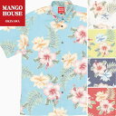 かりゆしウェア メンズ 結婚式 ゴルフ 沖縄 かりゆし シャツ アロハ アロハシャツ 開襟 オープンカラー MANGO HOUSE マンゴハウス 国産 リゾート お揃い ペア 201104 オキナワンハイビー リヨポリ