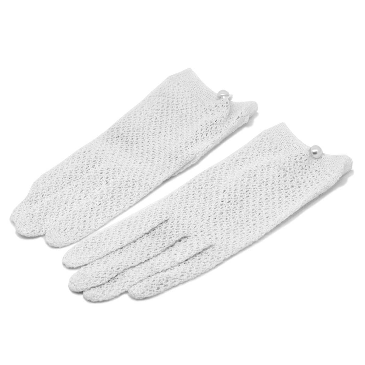 ウエディング グローブ ショート 小さめ コットン 編み ブライダル ナチュラル メッシュ 日本製 ウエディンググローブ オフホワイト 花嫁 手袋 衣装[G24...