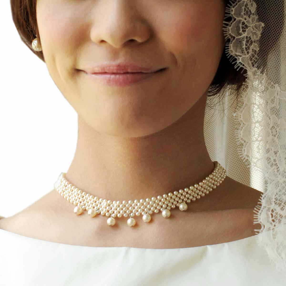 ネックレス ピアスセット ウエディング ネックレスセット パールネックレス ブライダル アクセサリー ウエディング チョーカー ブライダルアクセサリー [A33...