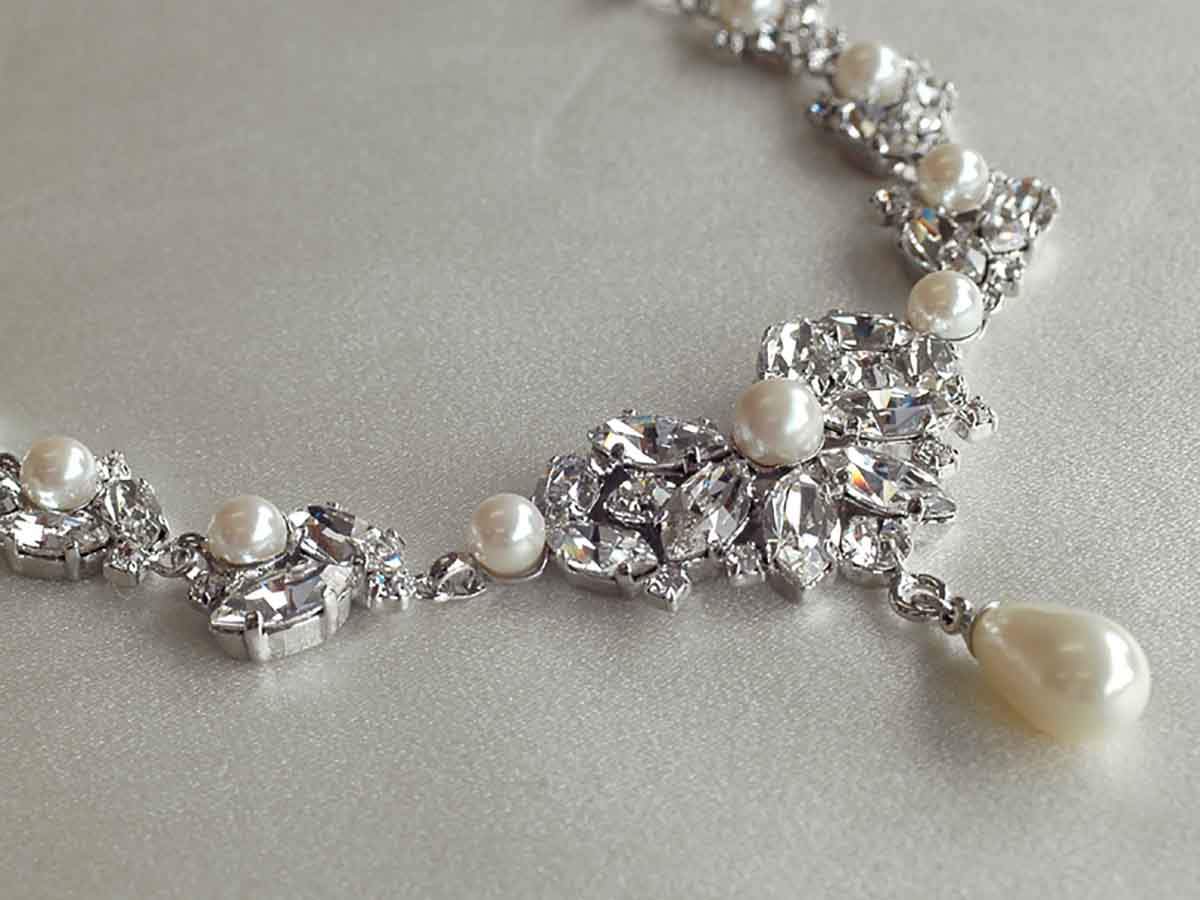 ネックレスセット パール ブライダル ウエディングスワロフスキー ネックレス ネックレスセット ピアス アクセサリー ブライダル ネックレス 花嫁 [N38-P]【送料無料】