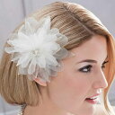 ヘアコサージュ ヘッドドレス ウエディング ボンネ 花(ヘアコーム ウェディング ティアラ ウエディングアクセサリー ブライダル 花嫁 二次会 パーティー)[B...