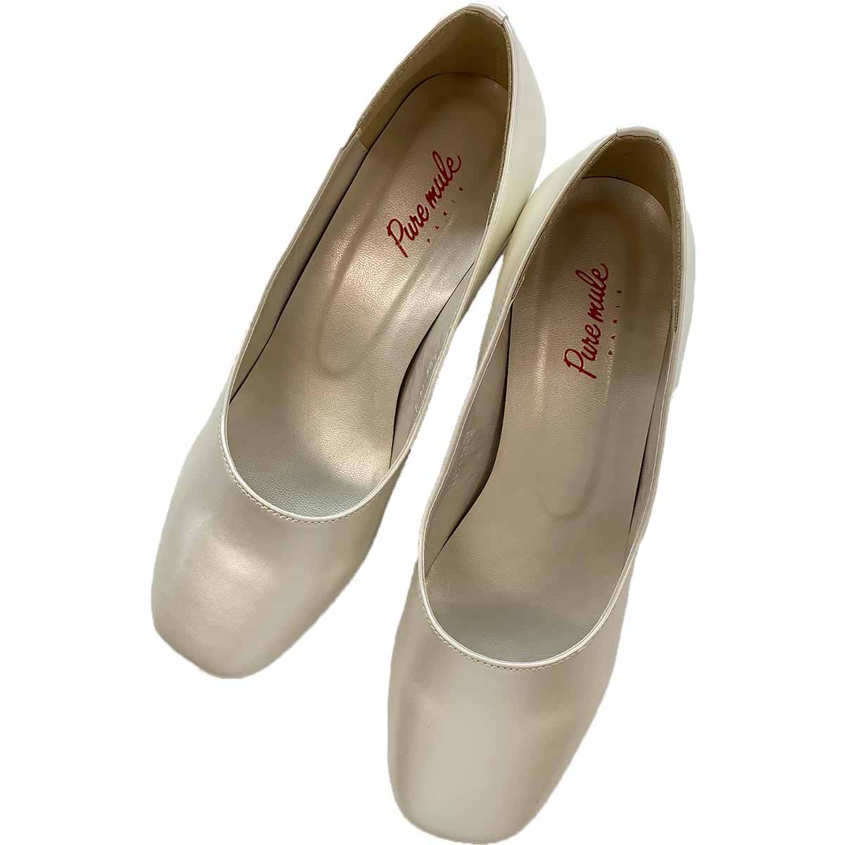 訳アリ パンプス 5cmヒール 24cm ブライダル ウエディング 白 結婚式 3E ウエディングシューズ ブライダルシューズ 二次会 花嫁 ドレスシューズ [...