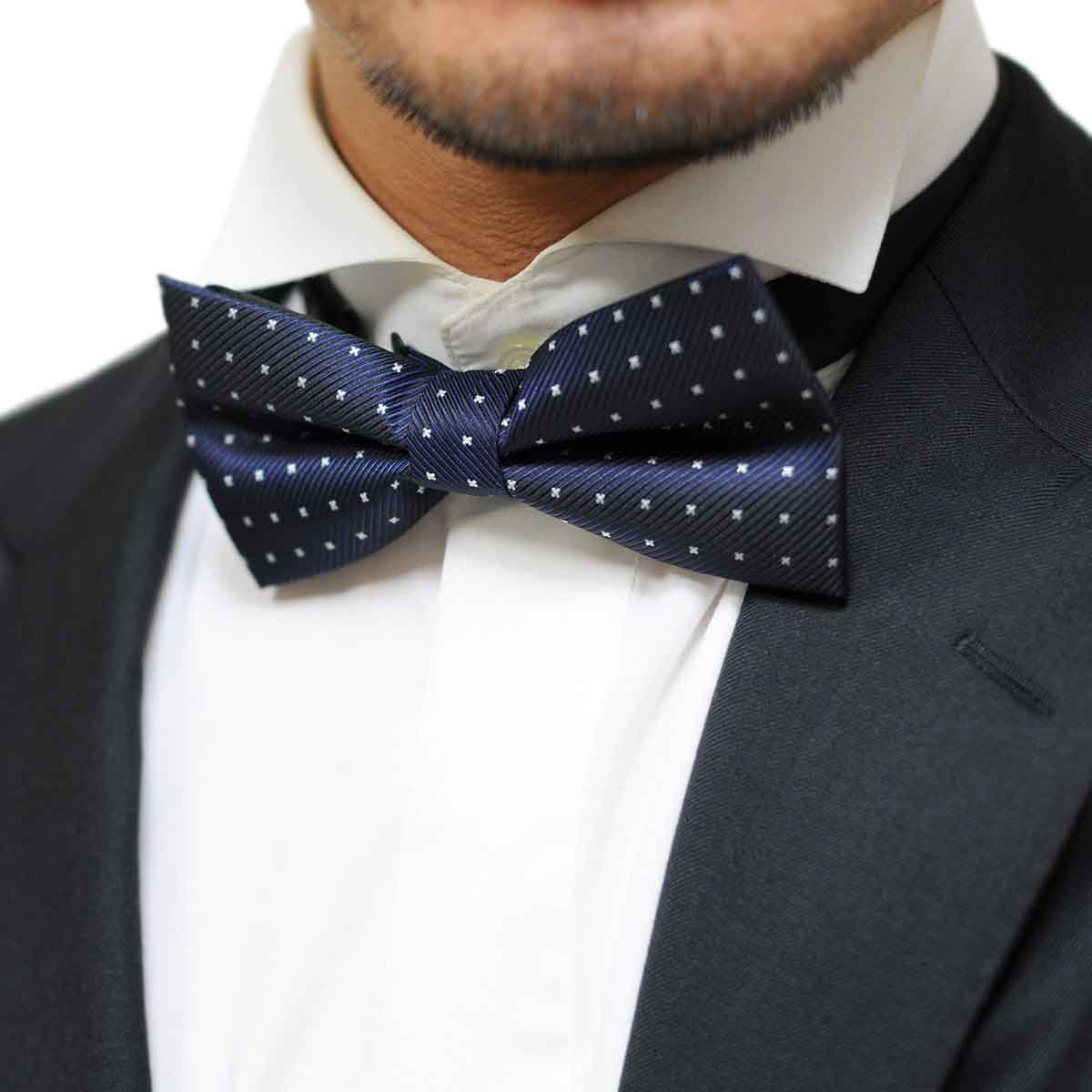 蝶ネクタイ蝶タイボウタイネイビード...