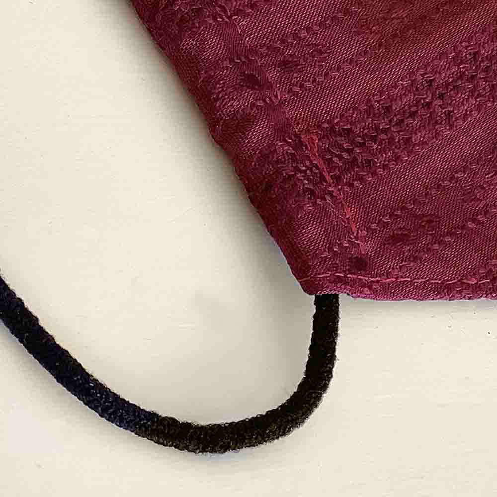 布マスク 日本製 レースマスク 女性用 おしゃれ 立体 マスク 洗える 女性用マスク 高島ちぢみ 赤 ★エンジ ドビー織 コットン 敏感肌 ギフト 薄手 【M573】【送料無料】