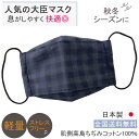 布マスク 日本製 大臣マスク 秋冬 舟形 メンズ 高島ちぢみ 舟形 布 天然 ★ビエラ ネル チェック柄 コットン 敏感肌 温かい ビジネスマスク【M539】【送料無料】