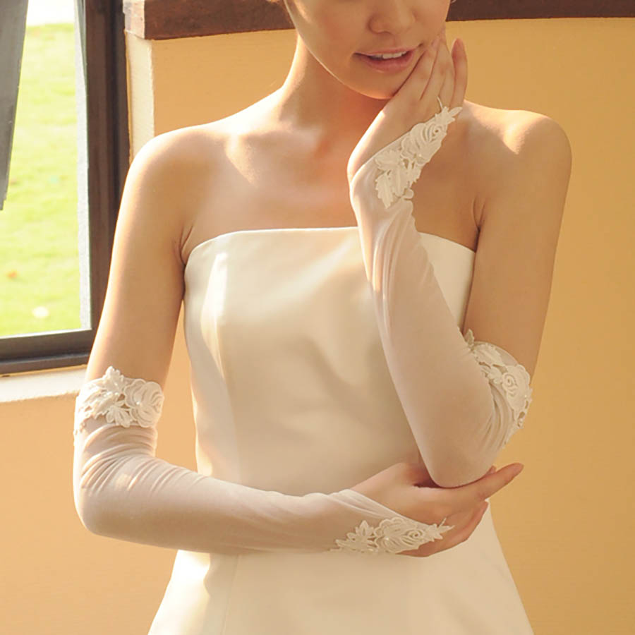 フィンガーレスグローブ ウエディング ブライダ...の紹介画像2