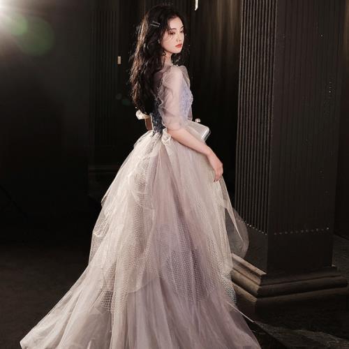 パーティードレス イブニングドレス 韓国 ロングドレス ワンピース 春 夏 秋 冬 ロング 半袖 おしゃれ 可愛い 二次会 披露宴 パーティー お呼ばれ 結婚式...