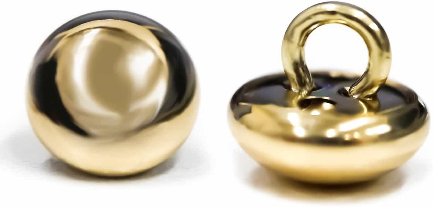 【レビューで100円クーポン】【金ボタン 足つき】メタル ボタン ビジューボタン 飾りボタン 縫製ボタン 袖口ボタン ゴールド 丸型 8個入り【10mm】きらきらぷんぷん丸 B-026