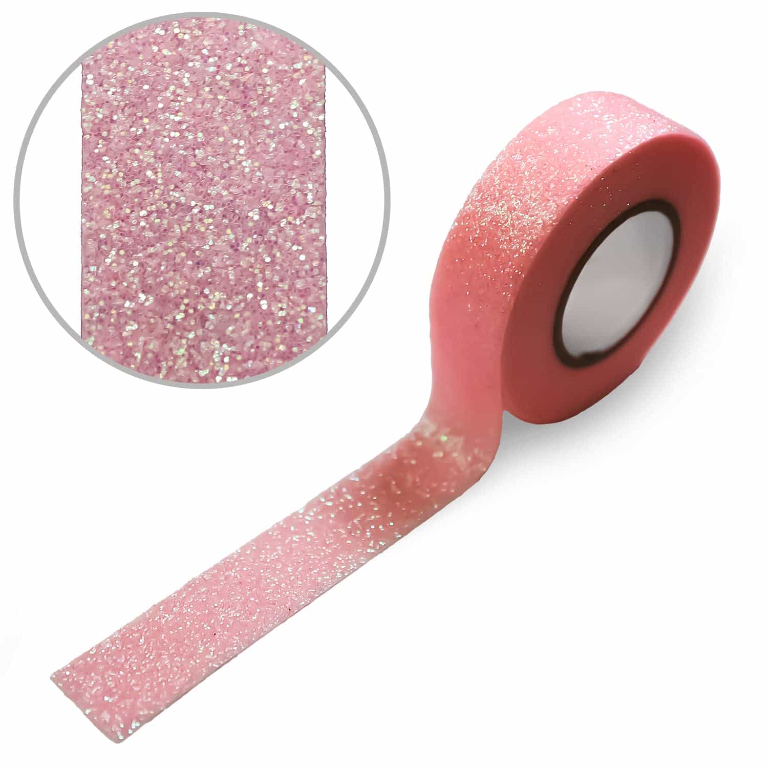 【レビューで100円クーポン】【グリッターテープ】キラキラ デコレーションシール マスキングテープ ピンク 1巻 幅約15mm×長さ約5m きらきらぷんぷん丸 ...