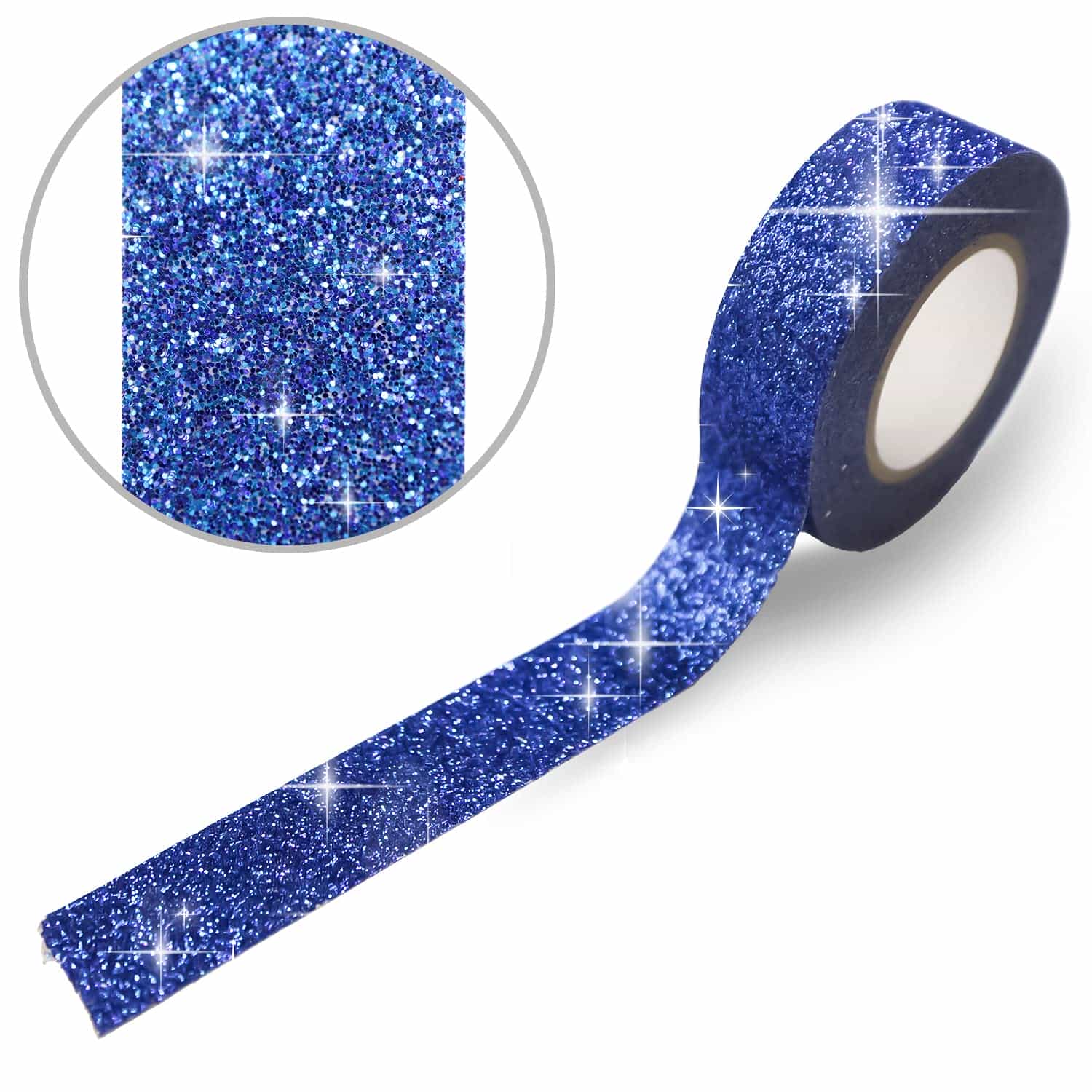 【レビューで100円クーポン】【グリッターテープ】キラキラ デコレーションシール マスキングテープ 青 ブルー 1巻 幅約15mm×長さ約5m きらきらぷんぷん...