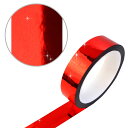 【レビューで100円クーポン】メッキテープ レッド 光沢 粘着あり デコレーション ラッピングに 24mm×50m きらきらぷんぷん丸 HG-057