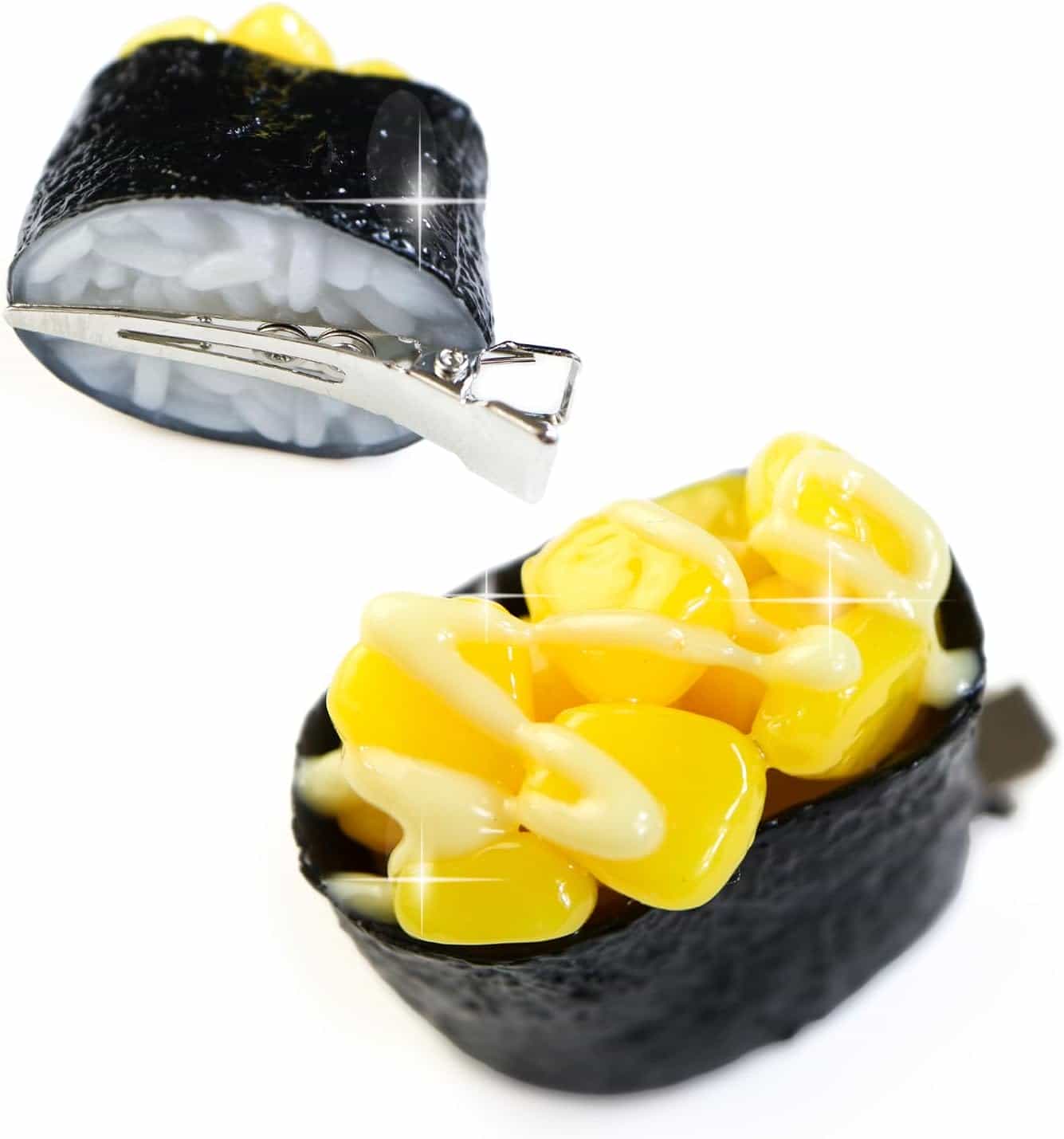 楽天マスク本舗【レビューで100円クーポン】食品サンプル クリップ 【コーン軍艦】ヘアアクセ 髪留め シーフード プレゼント お土産 ネクタイ タイピン フェイクフード きらきらぷんぷん丸 KRP-003