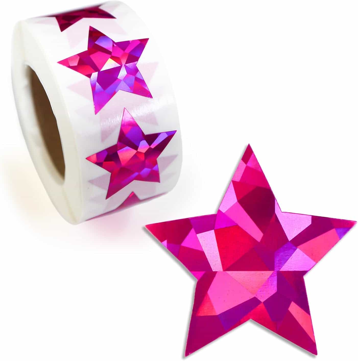【レビューで100円クーポン】オーロラロールシール ピンク 星シール 星 スター ギフトシール ラッピング デコレーション ステッカー キラキラ 約500枚入り...