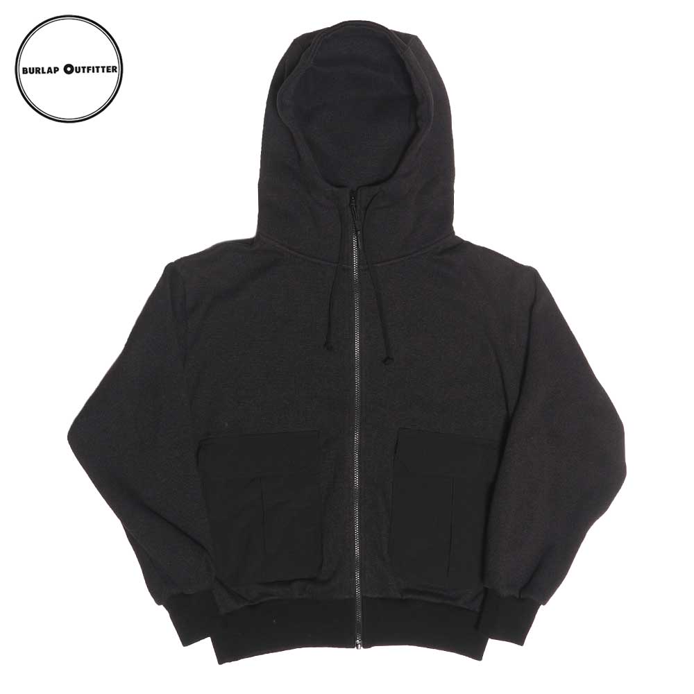KNIT FLEECE F/Z HOODIE / BLACK / Burlap Outfitter バーラップアウトフィッター