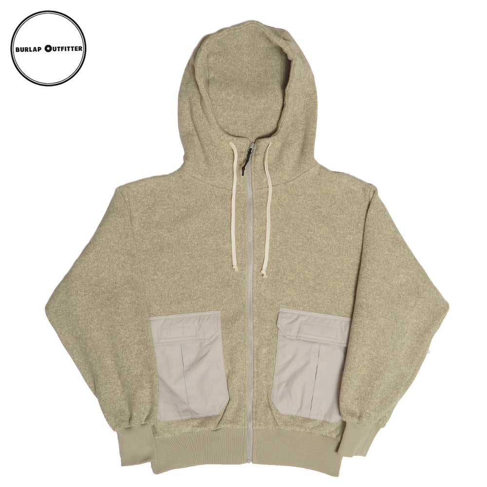 KNIT FLEECE F/Z HOODIE / OATMEAL / Burlap Outfitter バーラップアウトフィッター