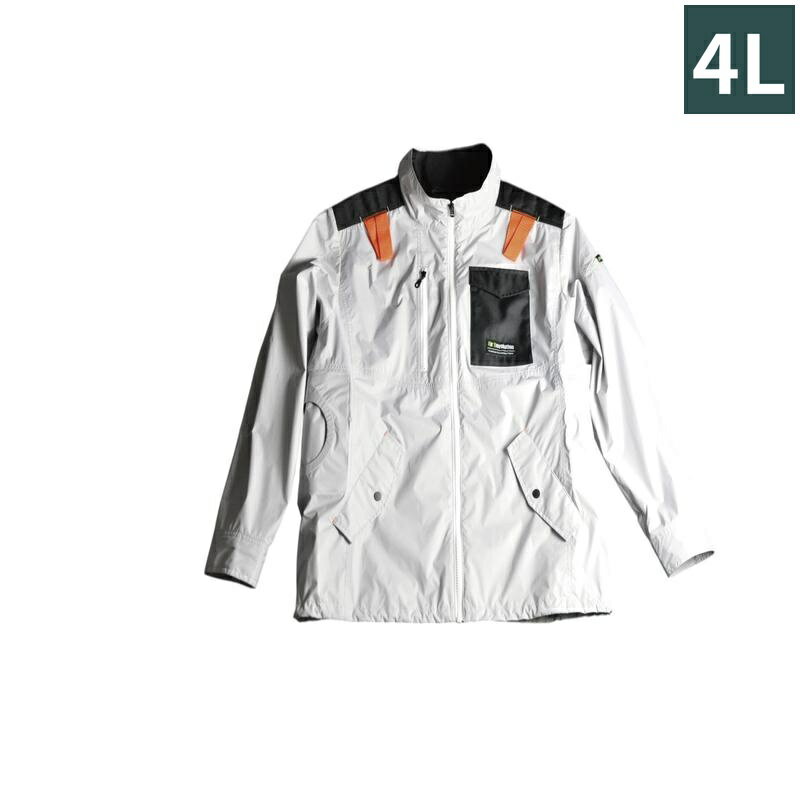 楽天島屋　DIY・プロ建材の専門店【法人限定】 KMネクスト AR527長袖セット サイズ 4L バッテリー+ファン付 シルバー 新商品 空調服 2025年製