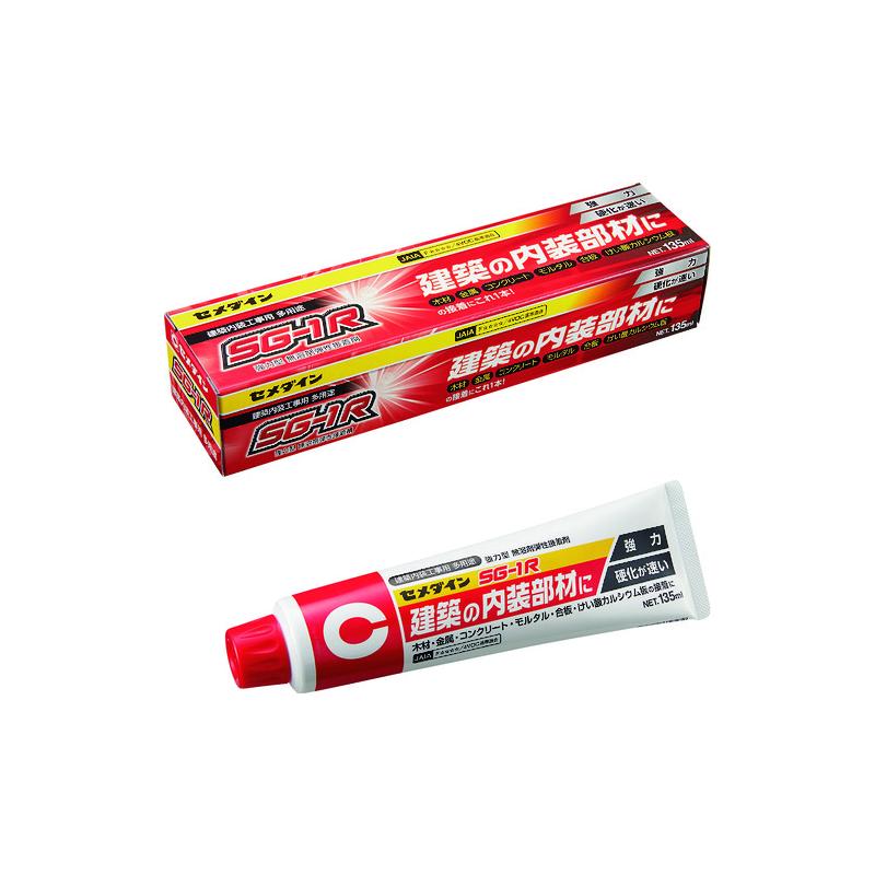商品名セメダイン SG-1R (白色) 135ml (建築内装用・多用途タイプ) AX-195 1本 AX-195メーカー名セメダイン商品名称SG-1R (白色) 135ml (建築内装用・多用途タイプ) AX-195数量1本型番AX-195※ご注文前の確認事項・お支払い方法：クレジット決済、銀行振込（商品代引き不可） ・発送に関して：メーカー直送（運送業者の指定は出来ませんのでご了承下さい） ・在庫に関して：欠品の場合は都度ご連絡させて頂きます。 ・送料に関して：北海道、沖縄、離島等は別途となる場合があります。都度ご相談下さいませ。 ・その他：廃盤や価格変更、仕様変更、品番変更等が行われる場合があります。予めご了承ください。