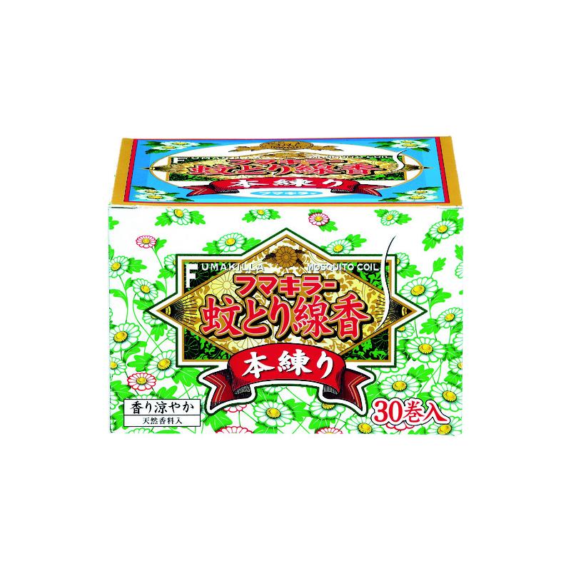 商品名フマキラー 蚊とり線香本練り30巻函入 1箱 424430メーカー名フマキラー商品名称蚊とり線香本練り30巻函入数量1箱型番424430※ご注文前の確認事項・お支払い方法：クレジット決済、銀行振込（商品代引き不可） ・発送に関して：メーカー直送（運送業者の指定は出来ませんのでご了承下さい） ・在庫に関して：欠品の場合は都度ご連絡させて頂きます。 ・送料に関して：北海道、沖縄、離島等は別途となる場合があります。都度ご相談下さいませ。 ・その他：廃盤や価格変更、仕様変更、品番変更等が行われる場合があります。予めご了承ください。