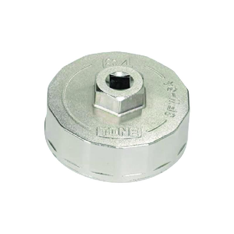 【150H限定 エントリーでポイント10倍】 TONE オイルフィルターレンチ 14角 外径72mm 全高35mm 差込角9.5mm 対辺寸法63mm 3FW-63