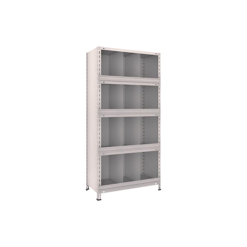 Rakuten - トラスコ中山 TRUSCO スチール製軽量ボルト式棚 縦仕切前当付 W875×D450×H1800 3列4段 ネオグレー 1台 63X-55